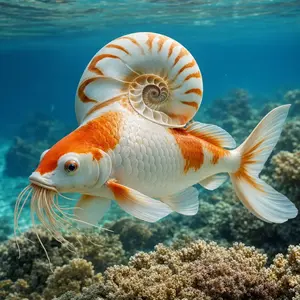 Koi fish + Nautilus